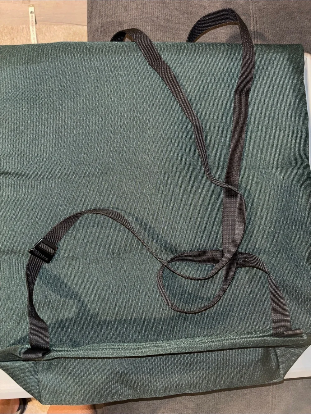 On Cloud Dark Green Roll-Top Backpack with Black Straps